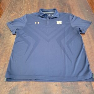 Auburn Tigers Under Armour Polo Shirt Men's Large Navy Blue Athletic‎ Fit